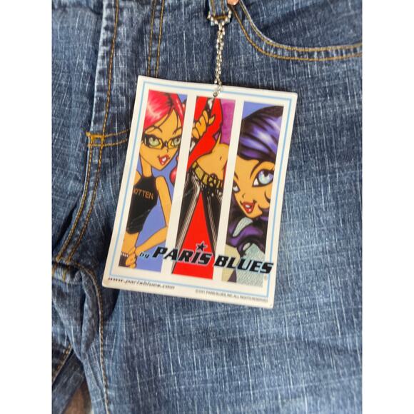 VINTAGE Paris Blues Jeans Womens 3 Blue Denim Low Rise Flared Y2K Deadstock NWT - Picture 5 of 8
